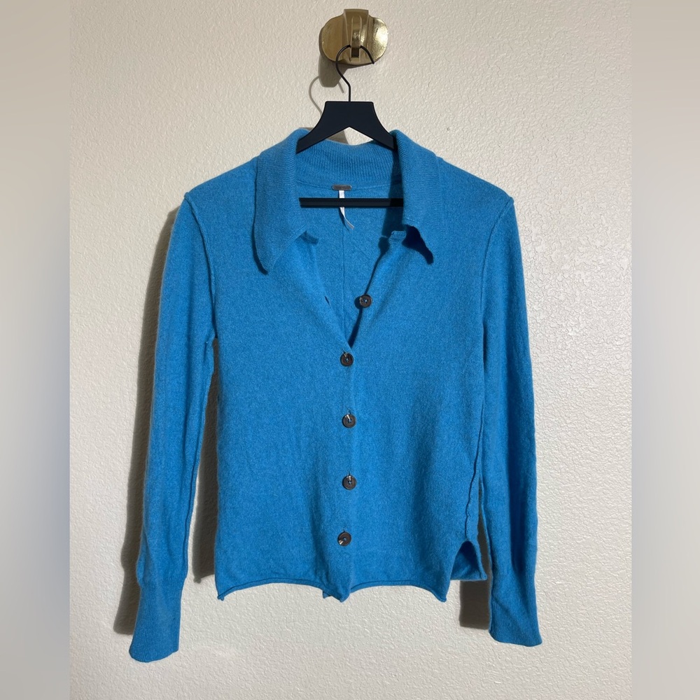 Free People Blue Cardigan Sweater